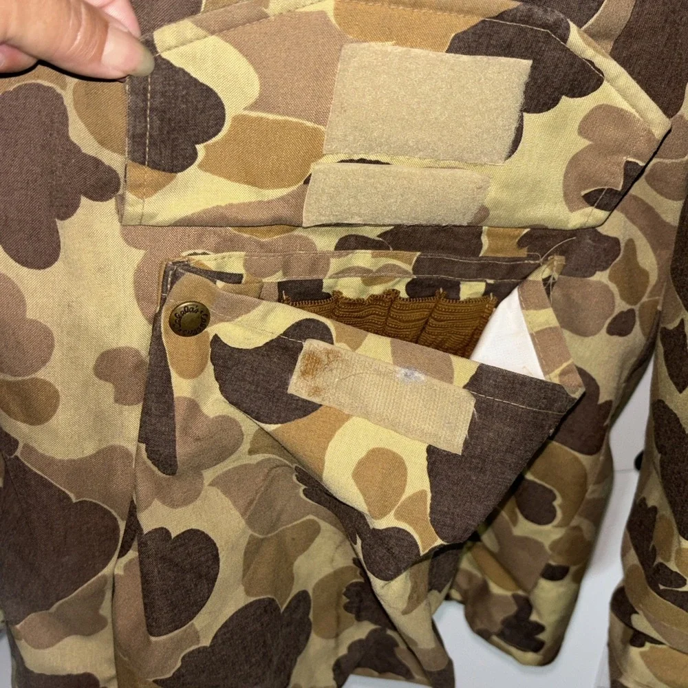 VTG Cabela's Jacket Mens XL Brown Duck Frog Camo Gore-Tex Hunting Parka 90s USA